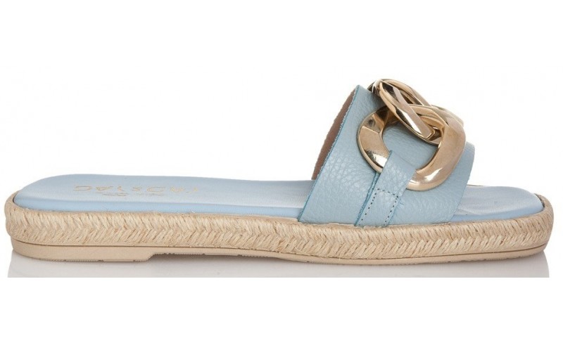 Sante γαλάζια espadrilla με χρυσή αλυσίδα 21-123 NEW ARRIVALS
